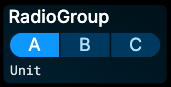 Horizontal radio group card